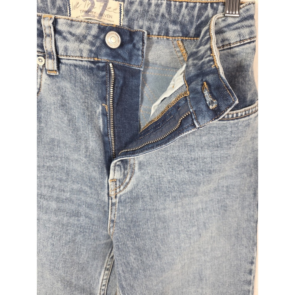 We The Free Free People Wide Leg Jeans 27 High Rise Blue Cotton Stretch 29x31 - Picture 8 of 15